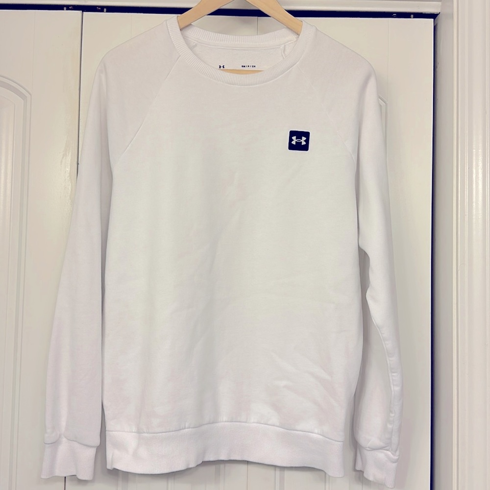 Under Armour White crew Sweatshirt size adult Small